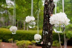 hanging white flowers